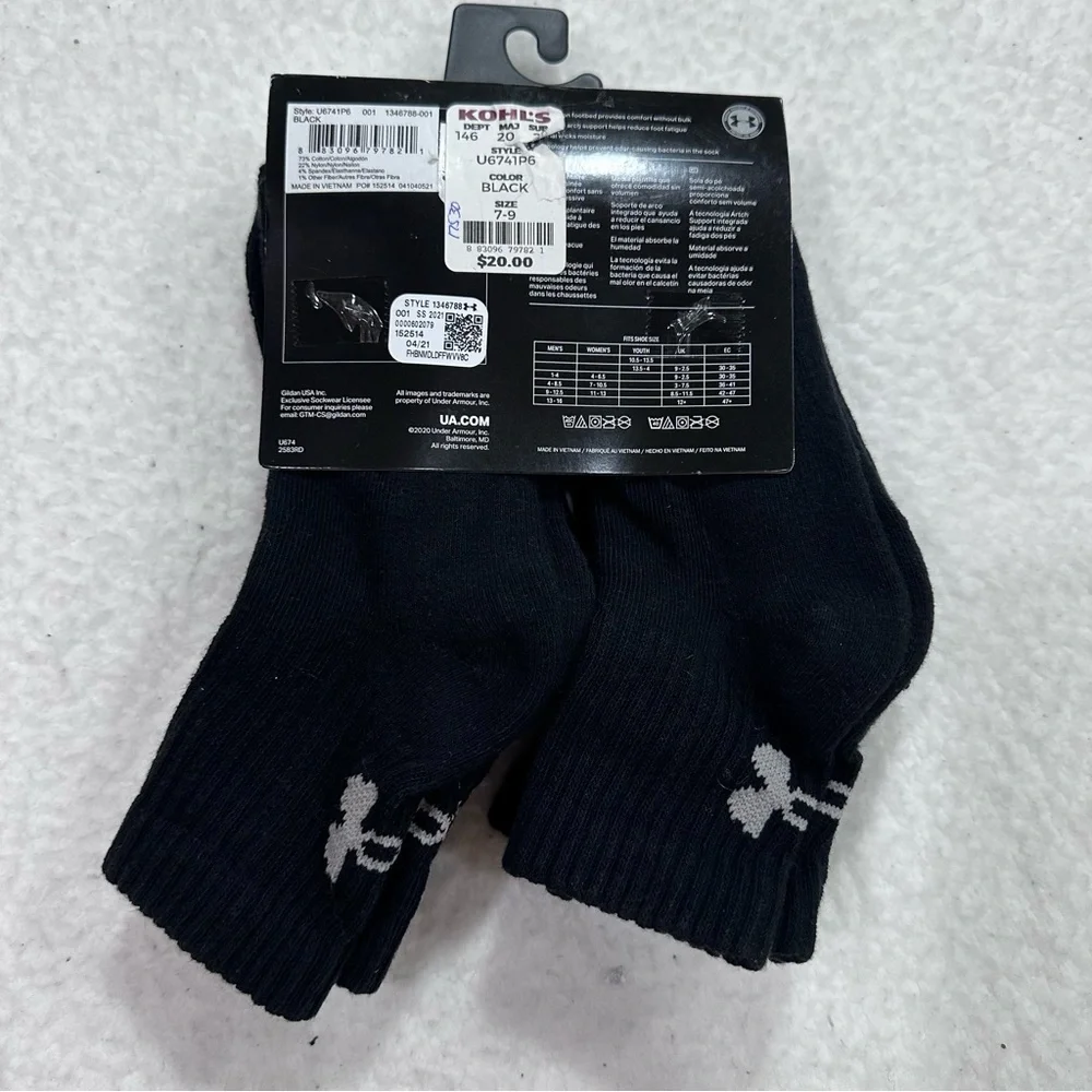 Youth Under Armour Black Socks